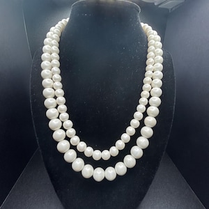 Vintage Japan Hand knotted Faux Pearl Necklace