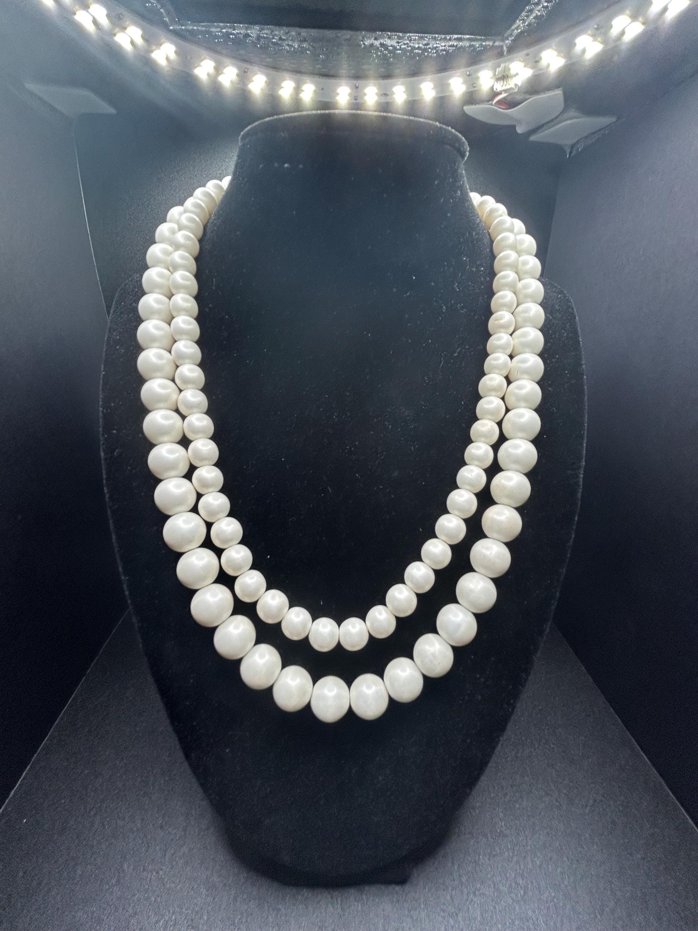 Knotted Vintage Pearl Necklace - Etsy