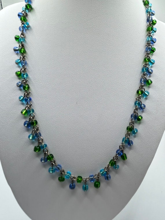 Beautiful Vintage Blue and Green Stone Necklace