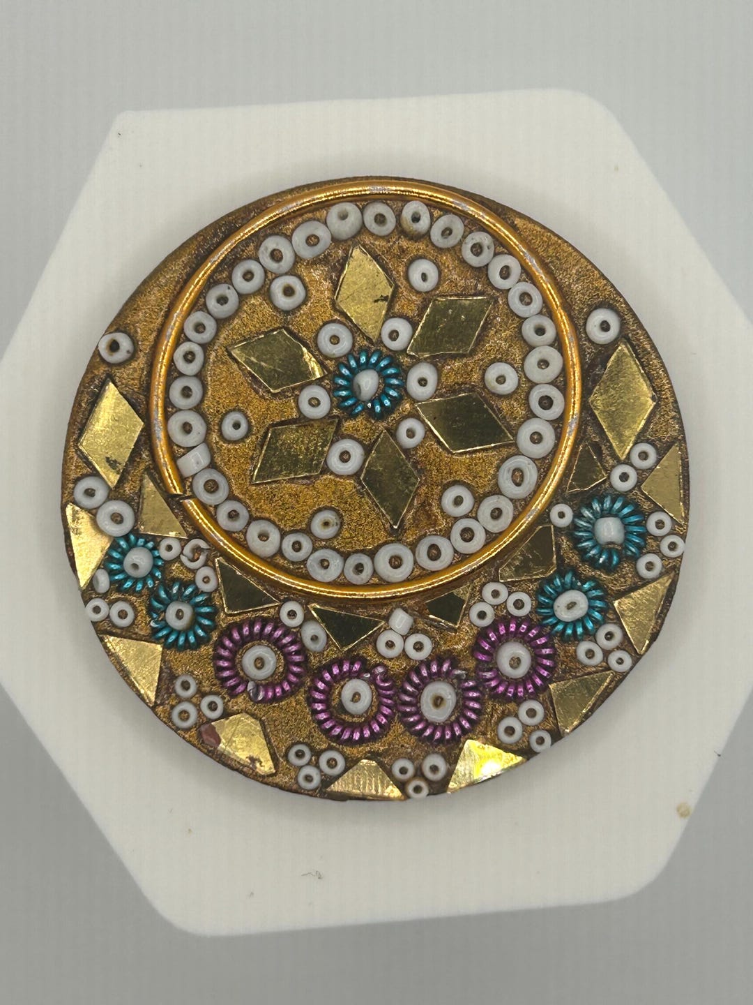 Folk Button Mid 20th Century Micro Mosaic Inspired Folk Button. Pre 1950 - Etsy