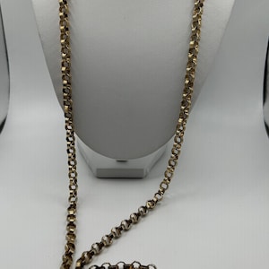 Gold Tone Chunky Link Continuous Long Chain Necklace