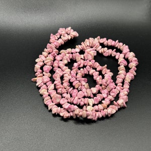 Pink Gemstone Chips Beaded Long Necklace