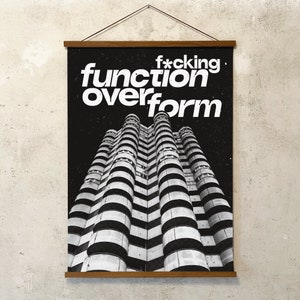 Brutalismus-Poster, Art Print auf mattem Papier (Digitaldruck), Function over form