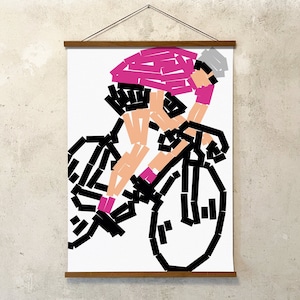Poster di bici da corsa minimalista, stampa d'arte su carta opaca (stampa digitale)