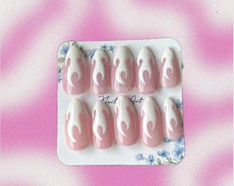 Pink Inferno - Handmade press-on nails