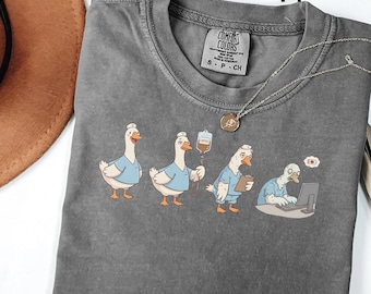 Comfort Colors Funny Nurse Goose Shirt, Nursing School Shirt, Silly Goose Shirt, Funny Nurse Tee, Aesthetic Graphic Retro Vintage T Shirt