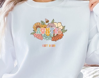 Auntie Sweatshirt, Comfort Colors Sweatshirt, Boho Aunt Sweatshirt, Vintage Auntie Sweatshirt, Oversized Aunt Sweatshirt, Gift for Auntie