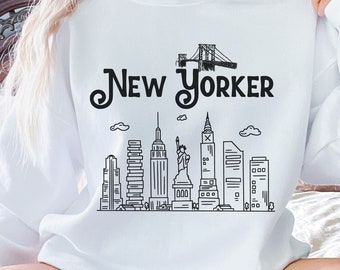 New Yorker, New York Sweatshirt, Vintage Crewneck, Oversized Sweatshirt, New York Gift, Gift for Her, College, NYC sweatshirt, Gift for Him