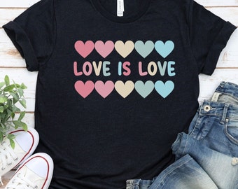 Love is Love T-Shirt, Pride Shirt, Womens Love is Love Shirt, Mens Love is Love Shirt, Kindness Shirts, LGBTQ Support Tees, Gay Pride Shirt