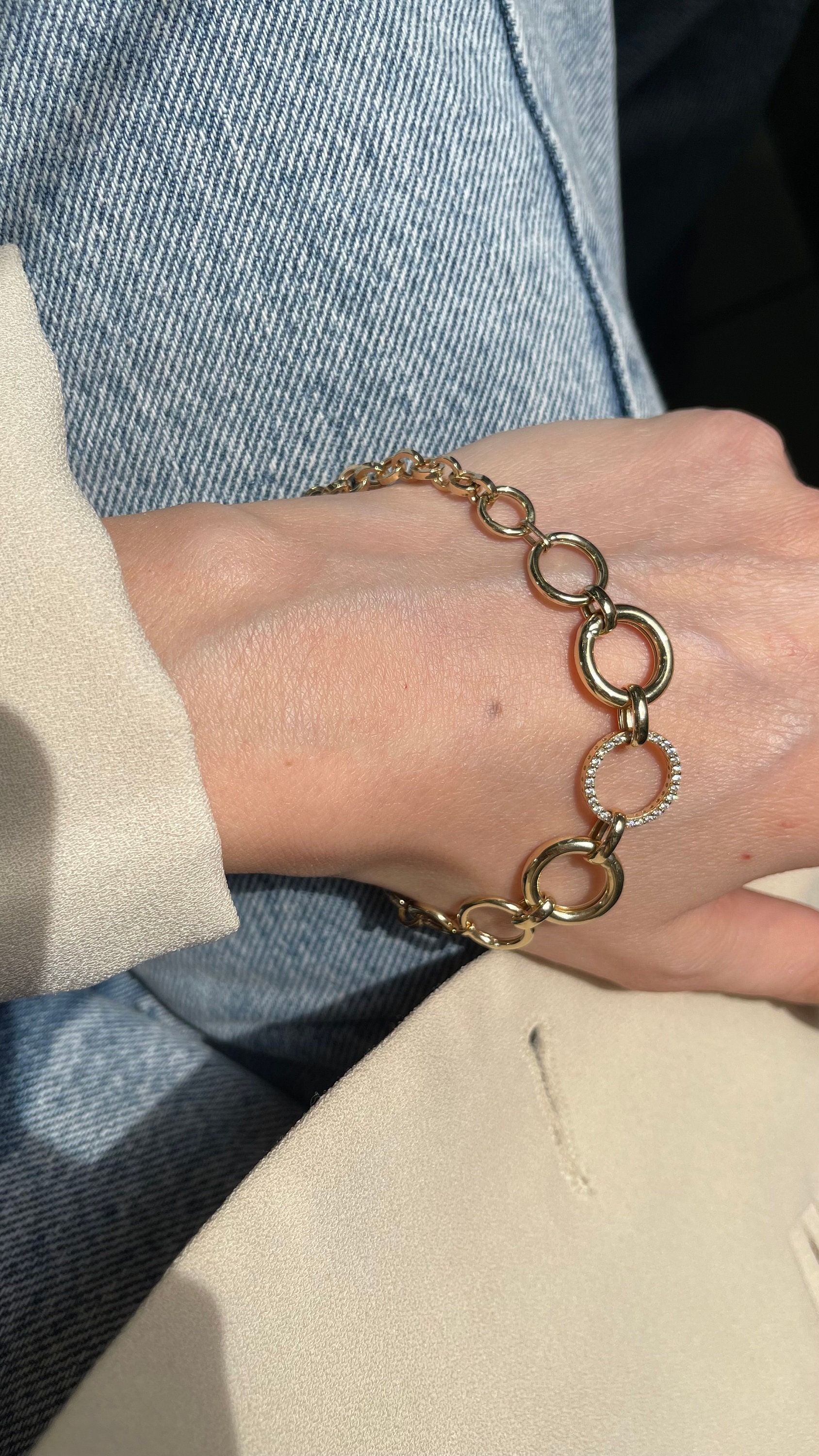 14k solid gold rolo chain necklace bracelet extender 1.5 mm 1- 6