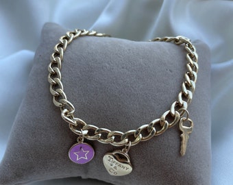 14k Gold Rolo Link Charm Bracelet: Belcher Chain, Sailor Lock Clasp