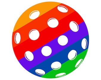 Pickleball Rainbow Graphic Vector and PNG - Digital downloadable .SVG and .PNG files