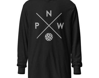 PKLme Unisex Lightweight Triblend Pickleball Warmup Hoodie - Long Sleeve Shirt - PNW Pacific Northwest
