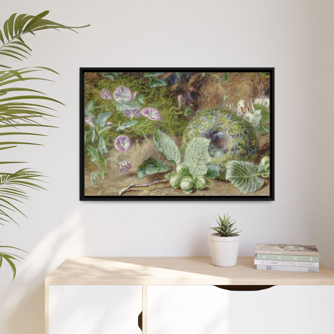 Vintage Botanical Still Life Matte Canvas, Framed | Floral Wall Art - Etsy