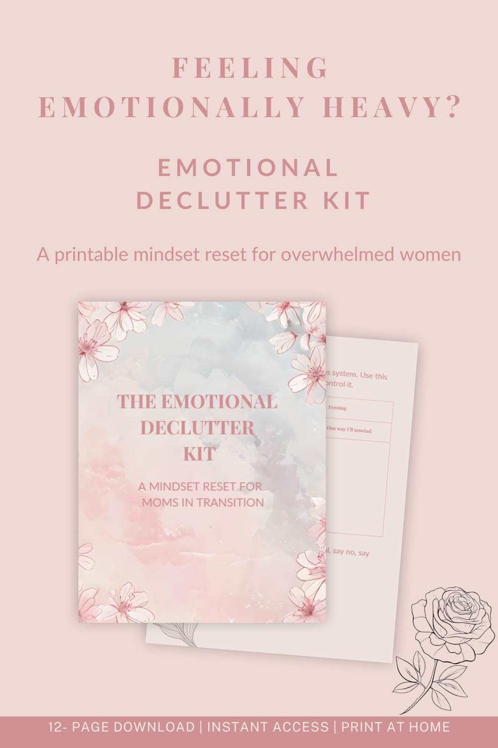 Emotional Declutter Kit Printable | Mindset Reset Journal for Women ...