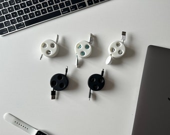 Organizador de cables elegante impreso en 3D: enrollador de cables de escritorio