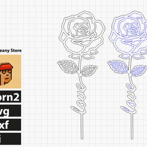 Rosa con fiore tagliato al laser Lightburn: bellezza senza tempo per occasioni speciali - regalo perfetto per la festa della mamma e altro ancora!"