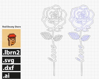 Rosa cortada a láser: Diseño elegante (Descarga digital)