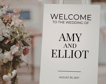 Custom Wedding Welcome Sign Canva Template | Editable Wedding Signage Stationery | Printable Wedding Decorations For Wedding Or Reception