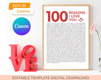 Printable Template For DIY Paper Gift For Couples 1 Year Anniversary, Sentimental Birthday Gift for Boyfriend, Girlfriend, Husband, Wife