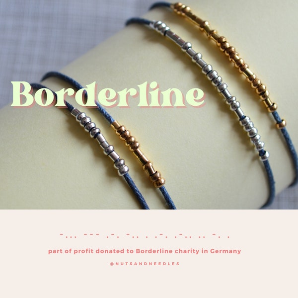 Morsecode-Armband, Borderline Awareness, ein Teil des Gewinns wird an BPD-Charity gespendet, Mental Health, handgemachter Schmuck, DBT-Skill