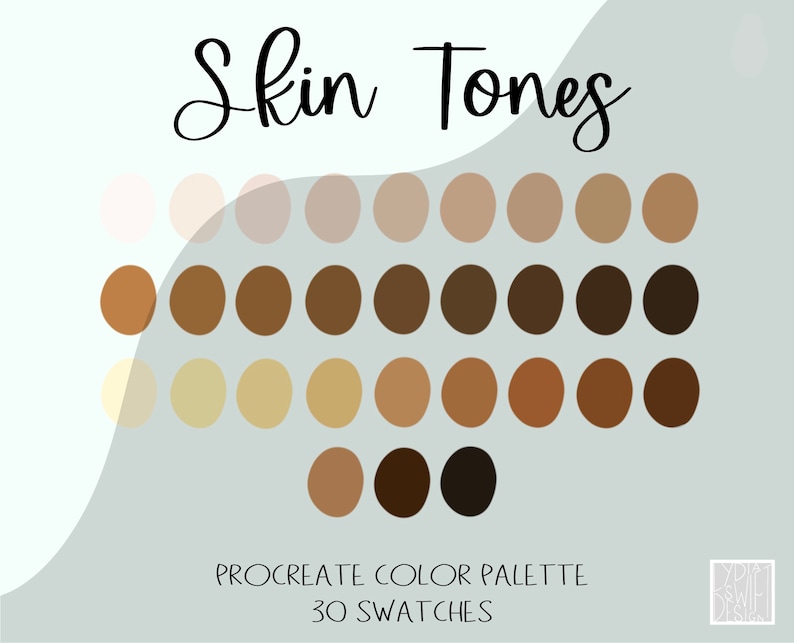 Skin Tones Color Palette / Procreate Swatches / Procreate Palettes ...