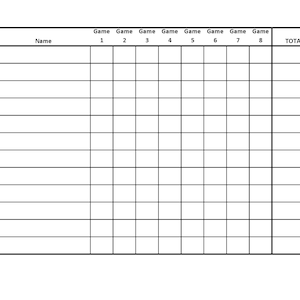 Foglio dei punteggi e rotazioni del torneo Euchre a 12 giocatori PDF stampabile a colori