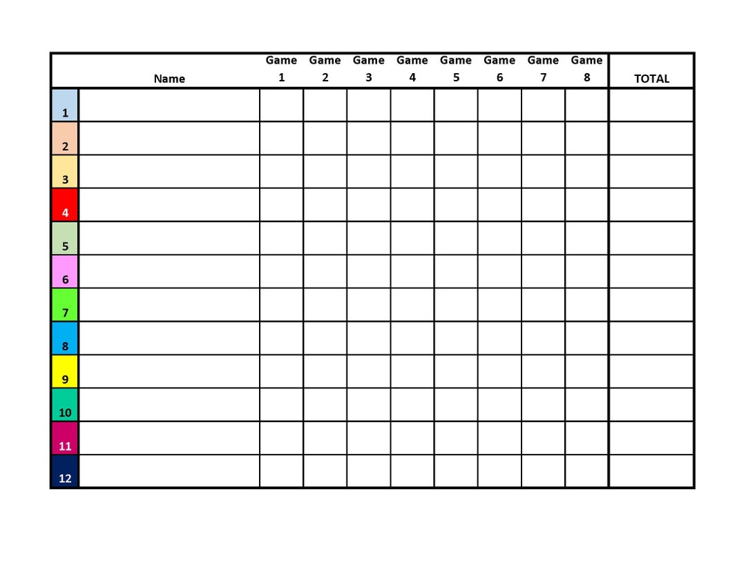 12 player Euchre Tournament Score Sheet And Rotations PDF Printable
