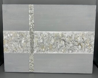 grey textured painting x2