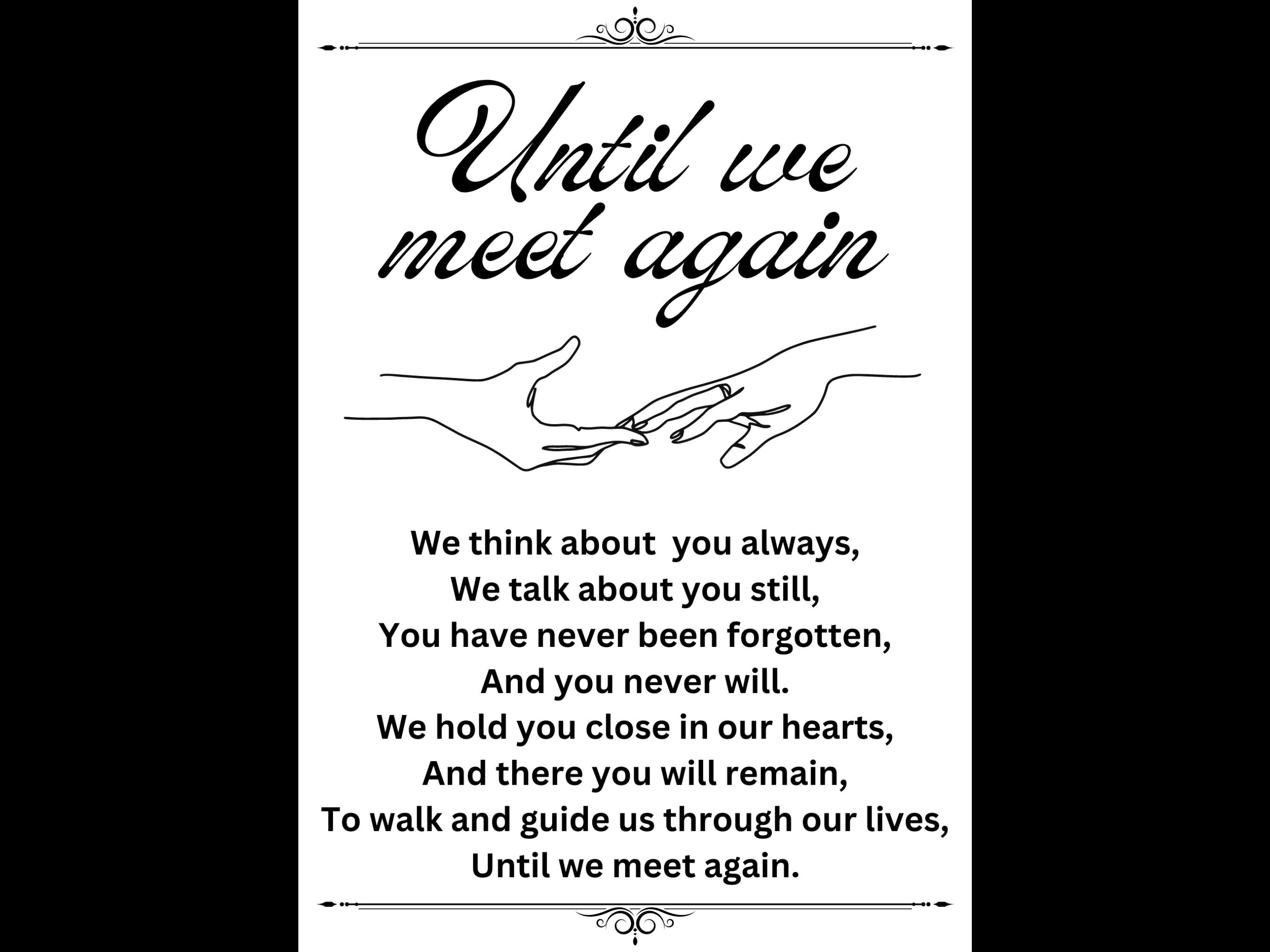 Until We Meet Again Poem - Until We Meet Again - Memorial Poem