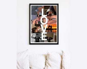 Personalised love photo collage | couple photo collage | girlfriend gift | boyfriend gift | anniversary gift | wedding gift | love | wife
