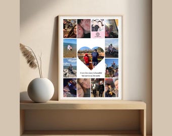 Love heart photo collage / personalised photo print / personalised photo collage print / personalised gift / boyfriend gift / girlfriend