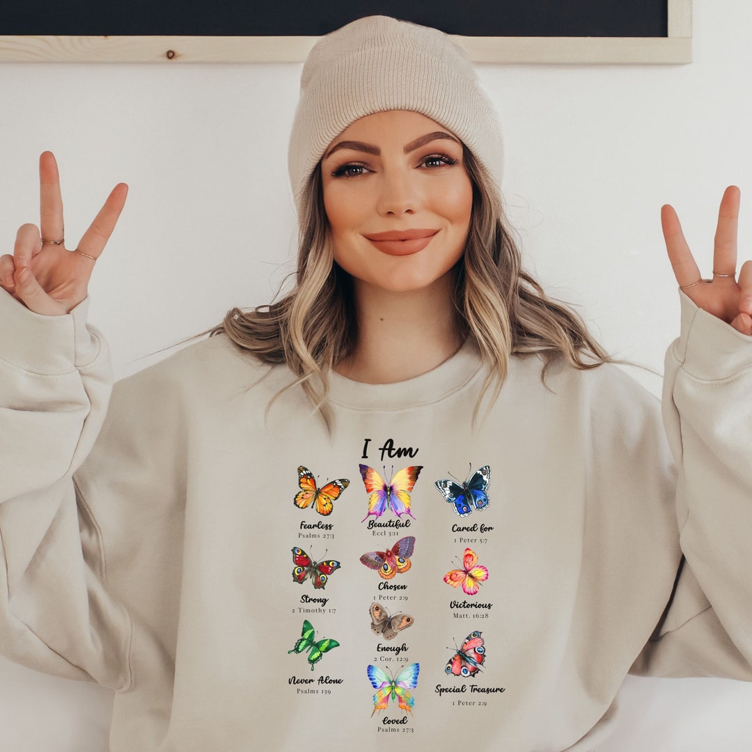 Cute Bible Verse Sweatshirt, Butterfly Hoodie, Butterfly Sweatshirt