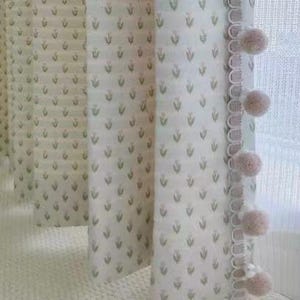 Pom Pom Curtain
Embroidered Curtain
Boho Curtain
Cottagecore Curtain
Kids Room Curtain
cottage curtain
linen look curtain
floral curtain
aesthetic curtain
sheer curtain
window curtain panel
girls room curtain
nursery curtain