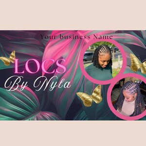 Tropical blue and pink business card