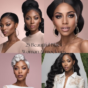 Black Women AI Image Mockups: High-Resolution Portraits (Digital Download)