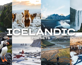 NORDIC ICELAND Escritorio y móvil Ajustes preestablecidos de LIGHTROOM / Filtros de viaje / Ajustes preestablecidos de Blogger Nature / Ajustes preestablecidos fríos, filtros naturales para dispositivos móviles