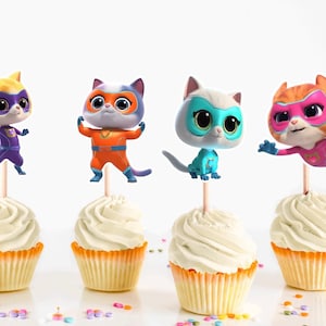 Superkitties Cupcake Toppers, Superkitties Party Supplies