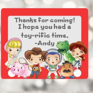 Boy Story Thank You Stickers, Boy Story Party Supplies