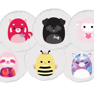 Squishmallow Balloon Stickers, Squishmallow Party Supplies