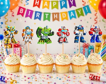 Rescue Bots Cupcake Toppers