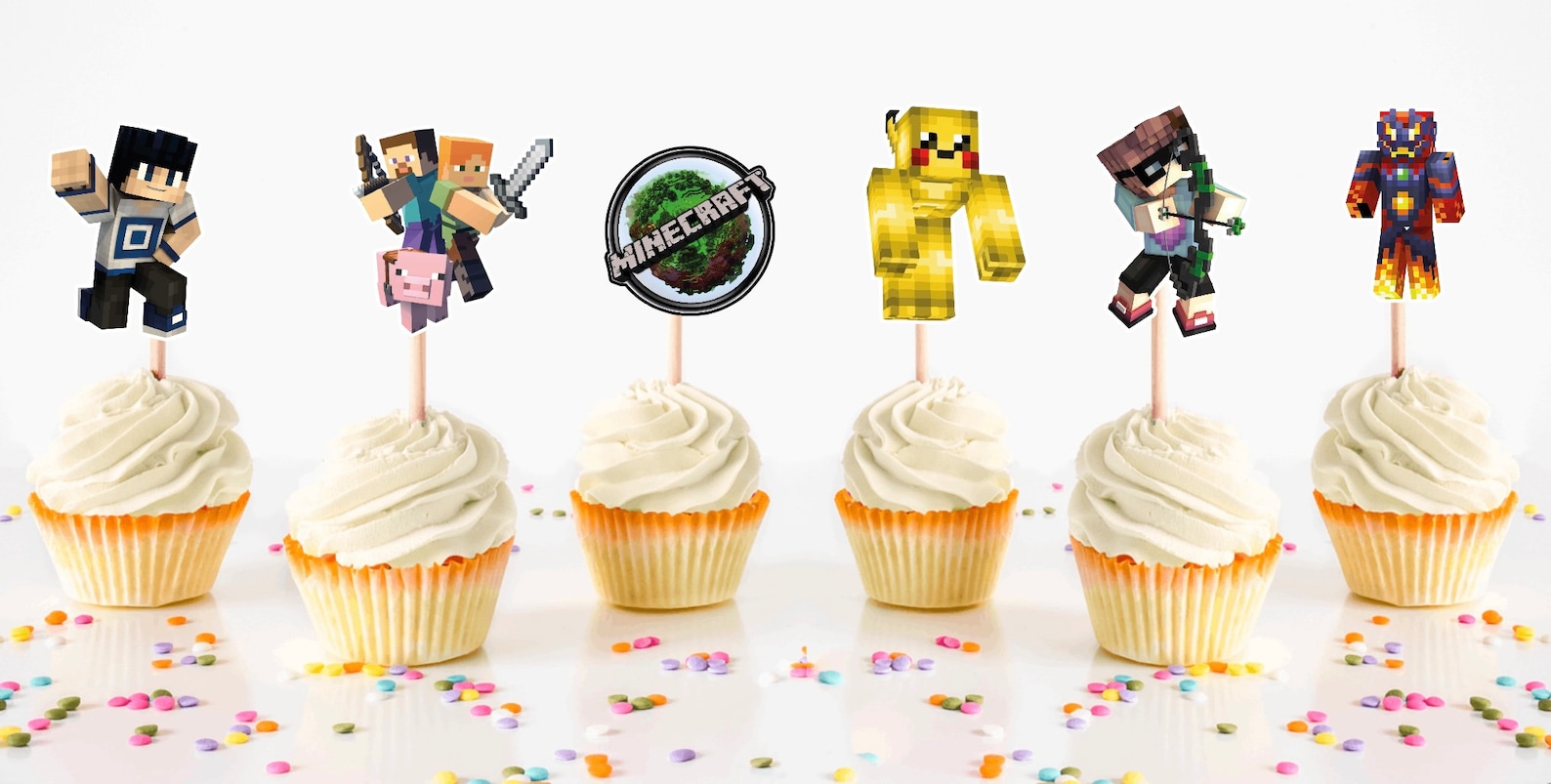 Minecraft Block Game Cupcake Toppers by PartyCocoon