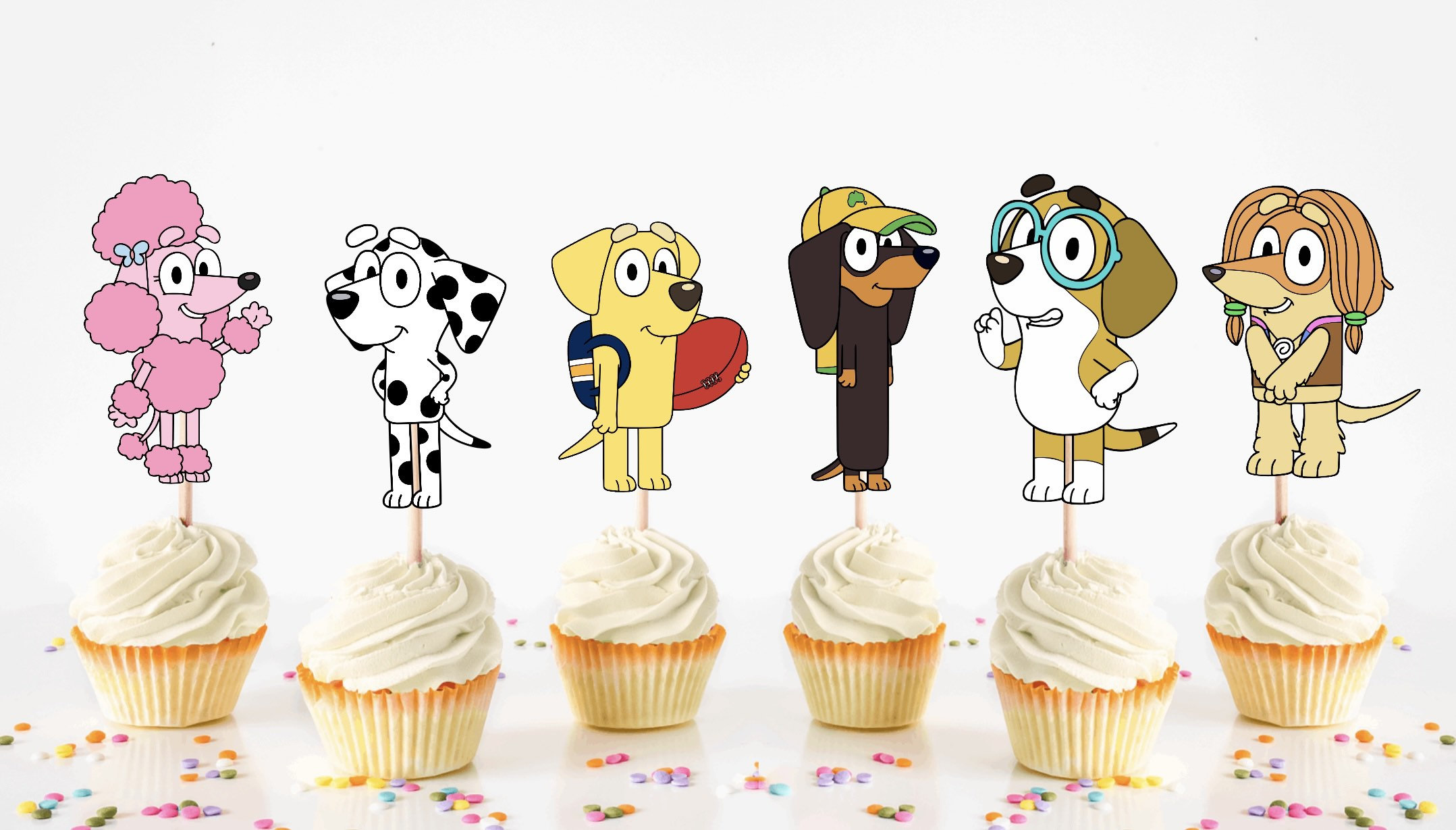 Bluey & Friends Cupcake Toppers – Set of 12