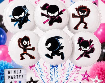 Ninja Kidz Balloon Stickers, Ninja Party Supplies
