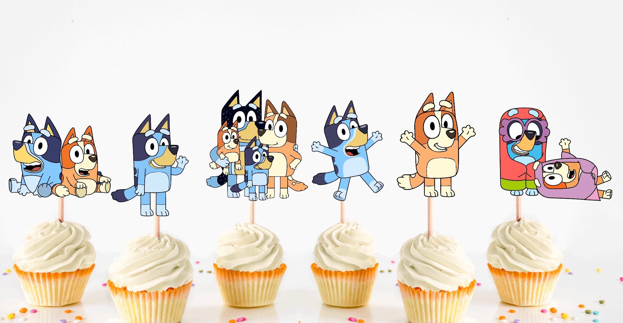 Bluey & Friends Cupcake Toppers β Set of 12
