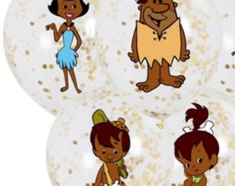 African American Flintstones Balloon Stickers, Flintstones Party