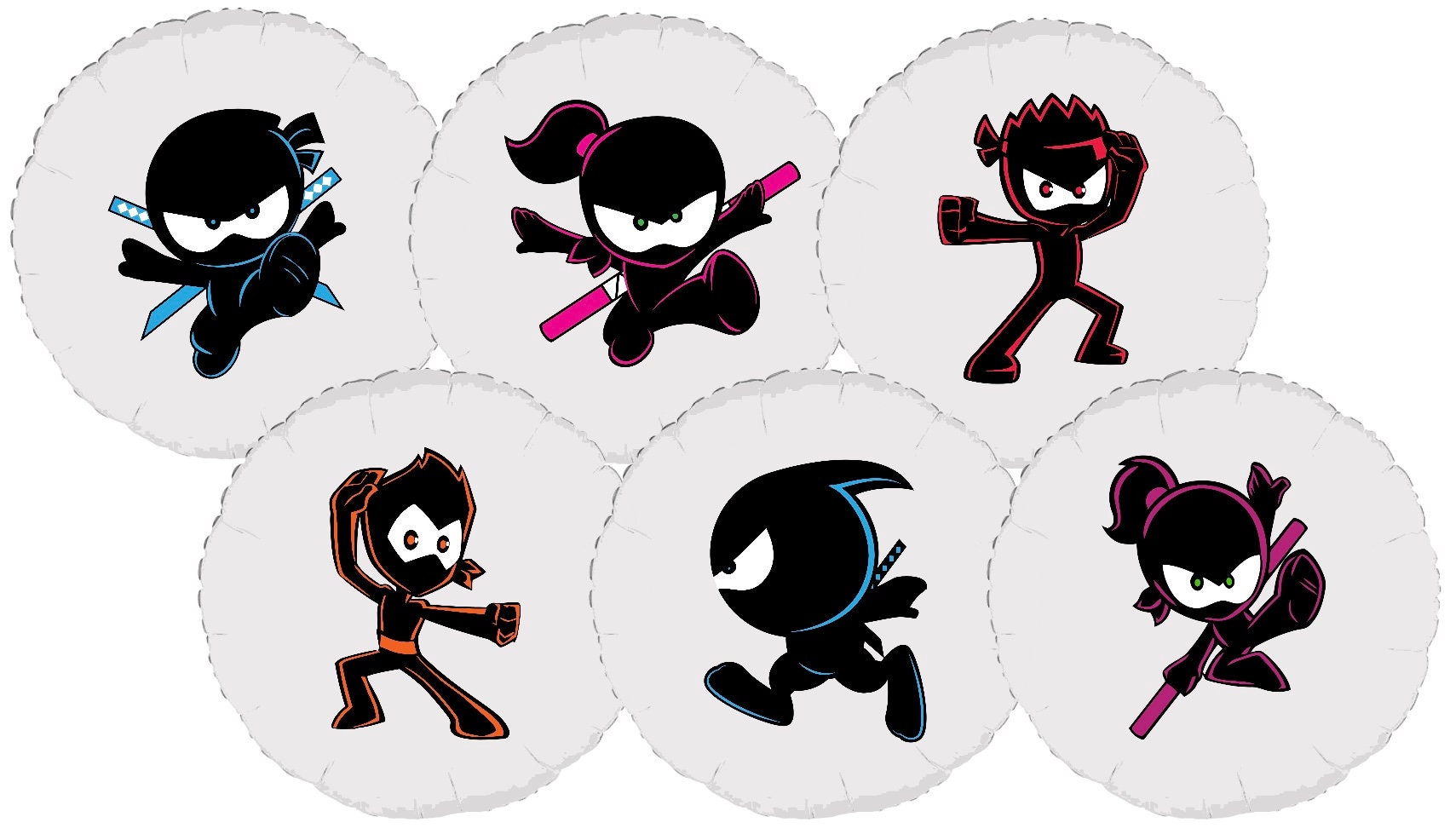 Ninja Kidz Balloon Stickers, Ninja Party Supplies - Etsy