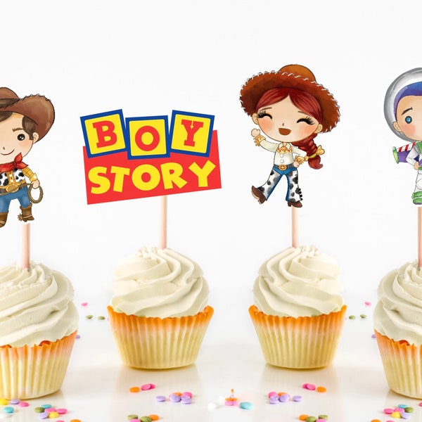 Boy Story Cupcake Toppers