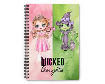 Cuaderno espiral de la bruja malvada: Diario escolar de Glinda