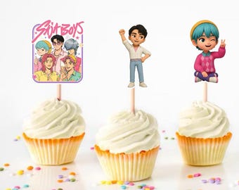 K-pop Demon Hunters boys cupcake toppers